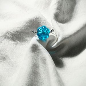 Handmade blue flower ring